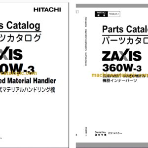 Hitachi ZX360W-3 Wheeled Material Handler Full Parts Catalog