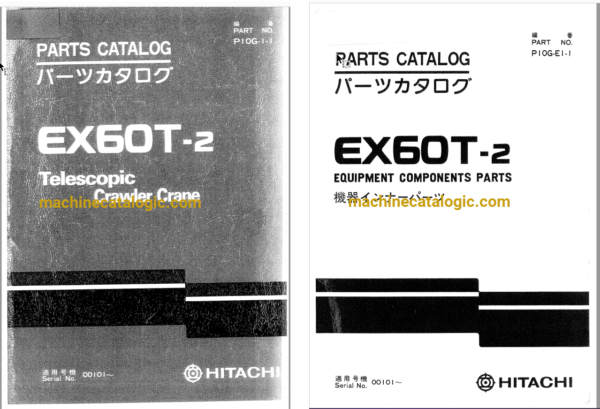 Hitachi EX60T-2 Telescopic Crawler Crane Full Parts Catalog