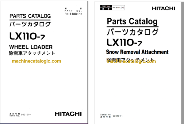 Hitachi LX110-7 Wheel Loader Full Parts Catalog