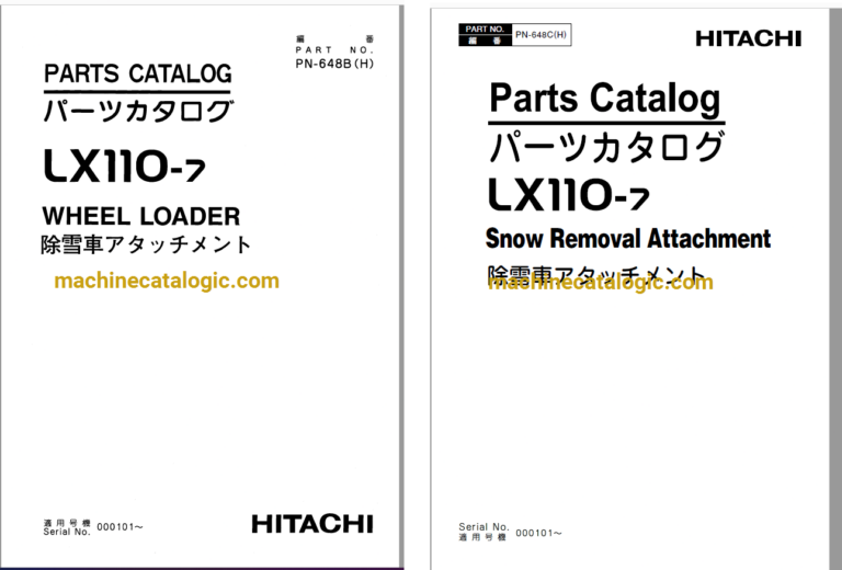 Hitachi LX110-7 Wheel Loader Full Parts Catalog