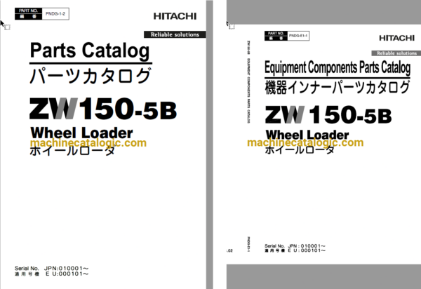 Hitachi ZW150-5B Wheel Loader Full Parts Catalog