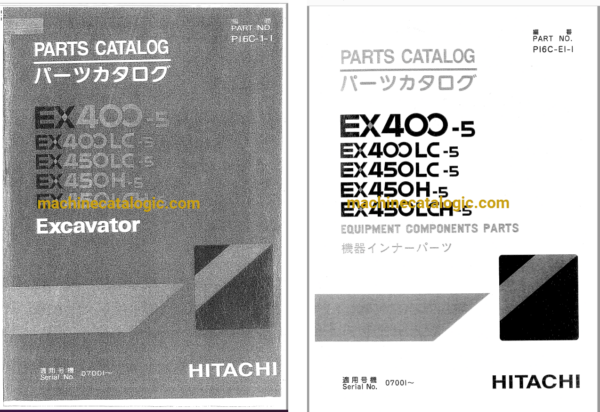 Hitachi EX400-5,EX400LC-5,EX450-5,EX450H-5,EX450LCH-5 Excavator Full Parts Catalog