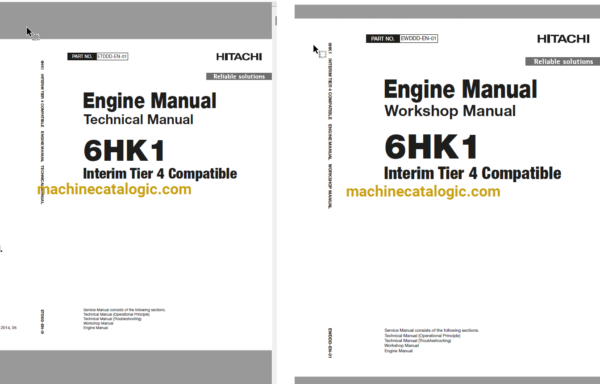 Hitachi 6HK1 Interim Tier 4 Compatible Technical and Workshop Engine Manual