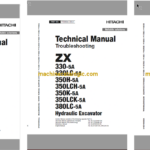 Hitachi ZX330-5A, ZX330LC-5A, ZX350H-5A, ZX350LCH-5A, ZX350K-5A, ZX350LCK-5A, ZX380LC-5A Hydraulic Excavator Technical and Workshop Manual