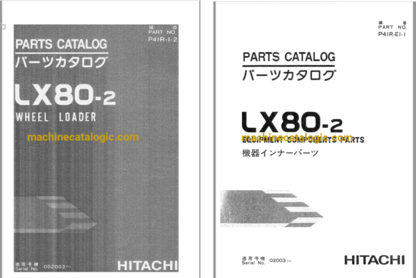 Hitachi LX80-2 Wheel Loader Full Parts Catalog