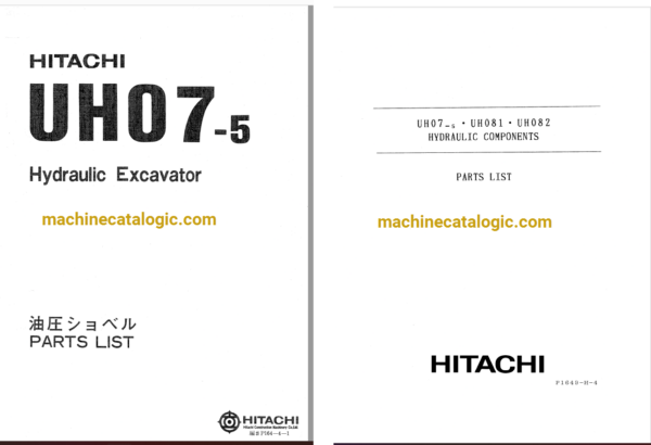 Hitachi UH07-5, UH081, UH082 Hydraulic Excavator Full Parts Catalog