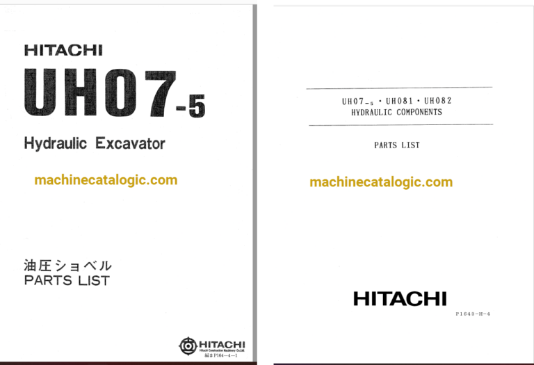 Hitachi UH07-5, UH081, UH082 Hydraulic Excavator Full Parts Catalog