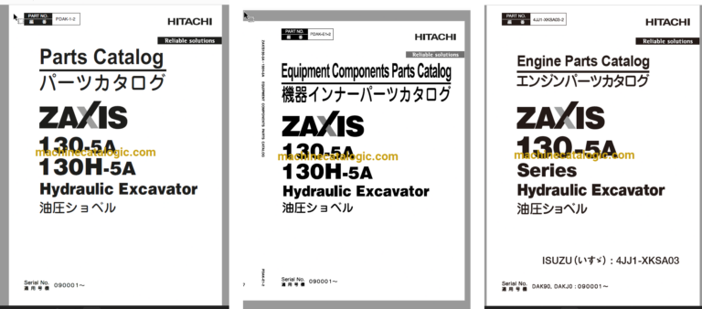 Hitachi ZX130-5A Hydraulic Excavator Full Parts and Engine Parts Catalog