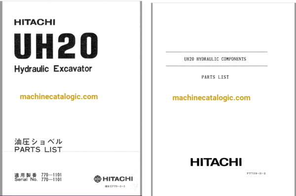 Hitachi UH20 Hydraulic Excavator Full Parts Catalog