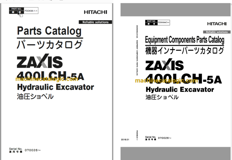 Hitachi ZX400LCH-5A Hydraulic Excavator Full Parts Catalog