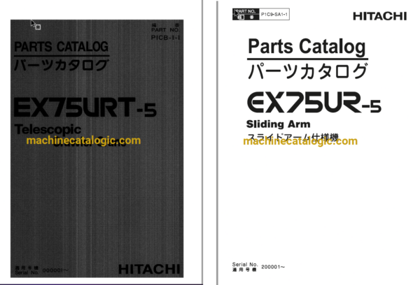 Hitachi EX75URT-5 Telescopic Crawler Crane Full Parts Catalog