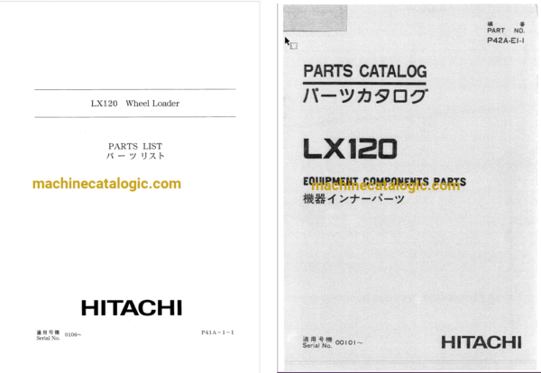 Hitachi LX120 Wheel Loader Full Parts Catalog