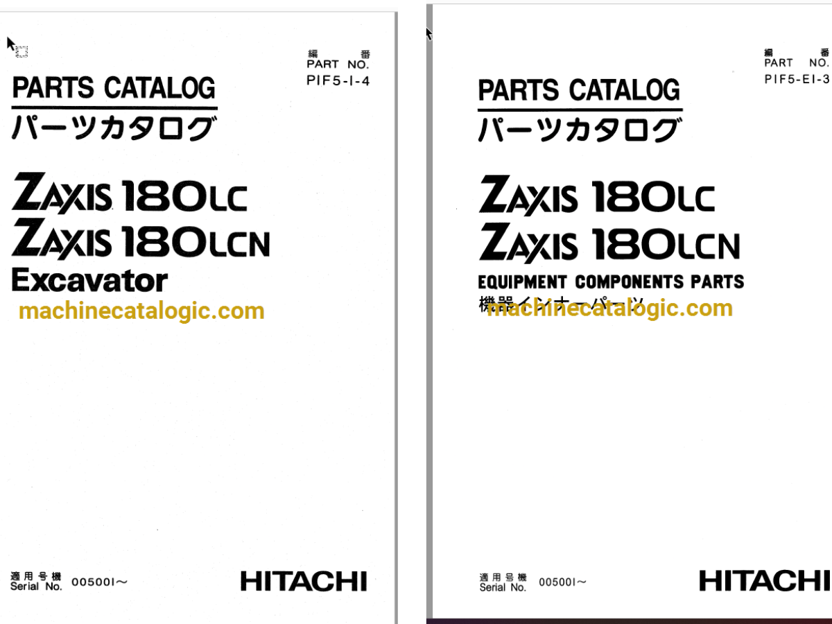 Hitachi ZX180LC-3 Hydraulic Excavator Full Parts Catalog