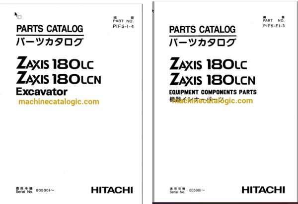 Hitachi ZX180LC, ZX180LCN Excavator Full Parts Catalog