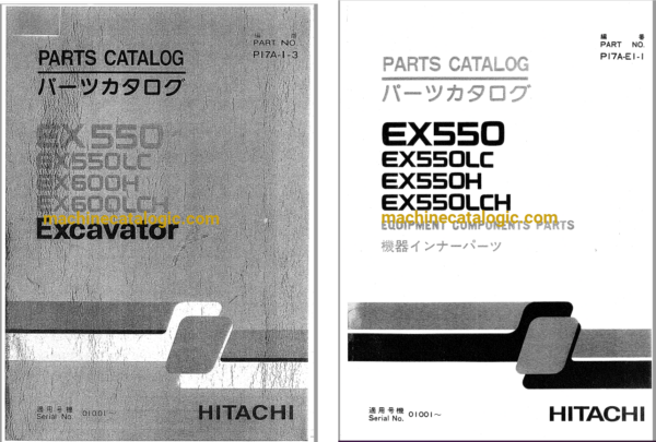 Hitachi EX550,EX550LC,EX550H,EX550LCH Excavator Full Parts Catalog