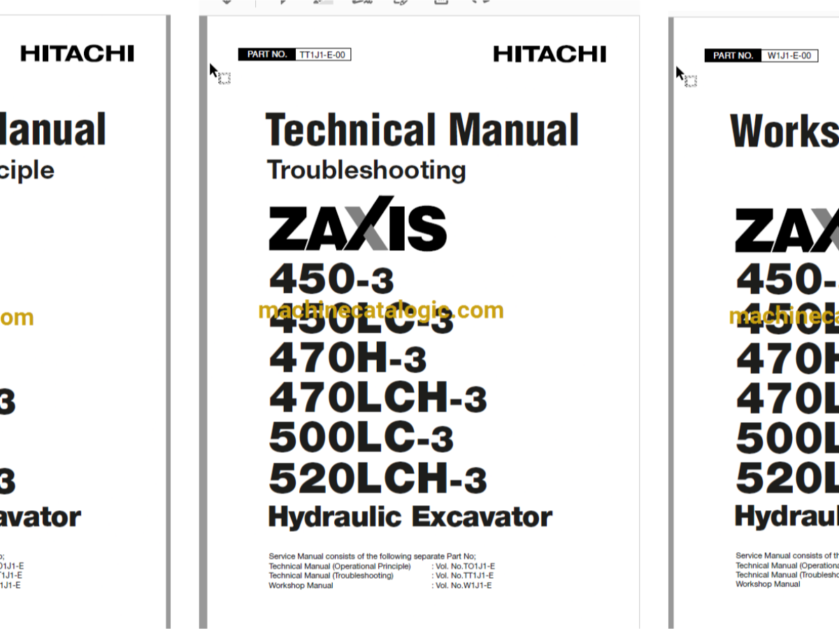 Hitachi ZX450-3,ZX450LC-3,ZX470H-3,ZX470LCH-3,ZX500LC-3