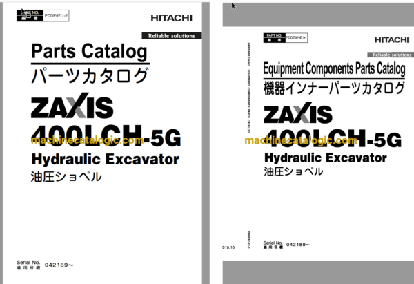 Hitachi ZX400LCH-5G Hydraulic Excavator Full Parts Catalog