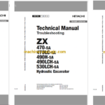 Hitachi ZX470-5A, ZX470LC-5A, ZX490H-5A, ZX490LCH-5A, ZX530LCH-5A Hydraulic Excavator Technical and Workshop Manual