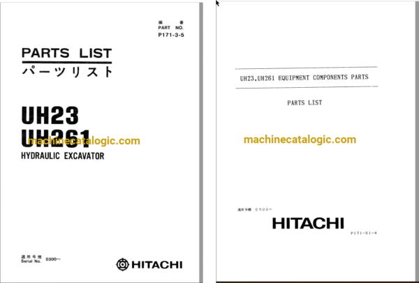 Hitachi UH23,UH261 Hydraulic Excavator Full Parts Catalog