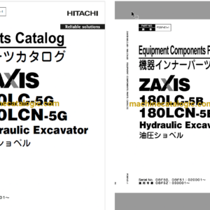 Hitachi ZX180LC-5G, ZX180LCN-5G Hydraulic Excavator Full Parts Catalog