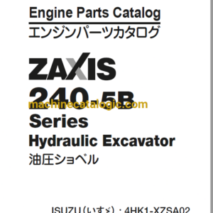 Hitachi ZX240-5B Series ISUZU(4HK1-XZSA02) Engine Parts Catalog