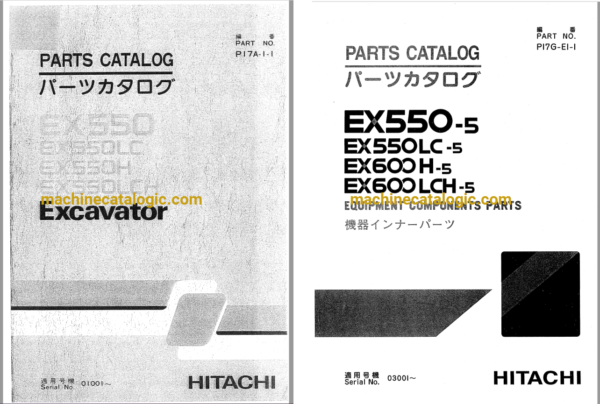 Hitachi EX550-5,EX550LC-5,EX600H-5,EX600LCH-5 Excavator Full Parts Catalog