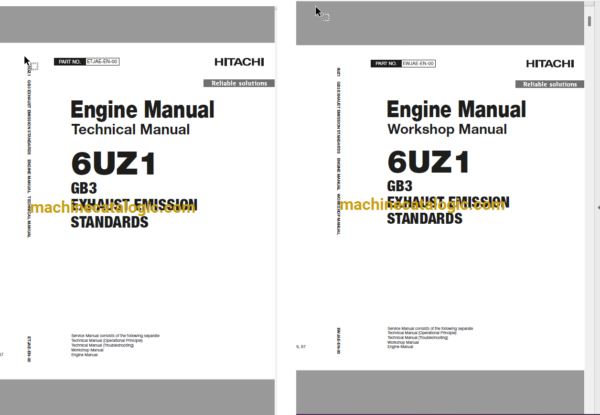 Hitachi 6UZ1 GB3 Exhaust Emission Standarts Technical and Workshop Engine Manual