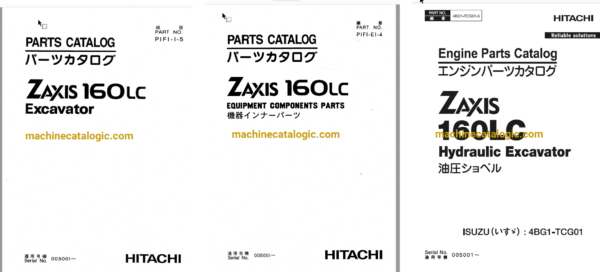 Hitachi ZX160LC Excavator Full Parts and Engine Parts Catalog