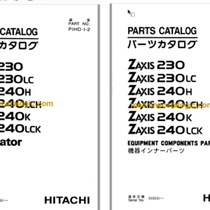 Hitachi ZX230,ZX230LC,ZX240H,ZX240LCH,ZX240K,ZX240LCK Excavator Full Parts Catalog