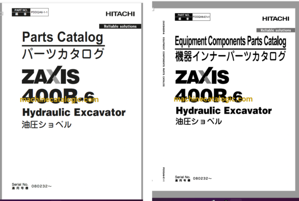 Hitachi ZX400R-6 Hydraulic Excavator Full Parts Catalog