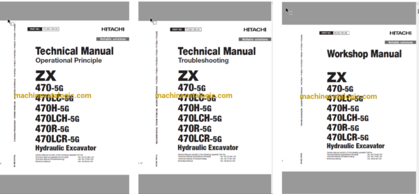 Hitachi ZX470-5G,ZX470LC-5G,ZX470H-5G,ZX470LCH-5G,ZX470R-5G,ZX470LCR-5G Hydraulic Excavator Workshop Manual