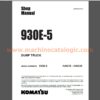 Komatsu 930E-5 Dump Truck Shop Manual (CEBM036505)