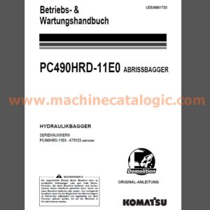 Komatsu PC490HRD-11E0 ABRISSBAGGER Betriebs- & Wartungsanleitung Deutsch