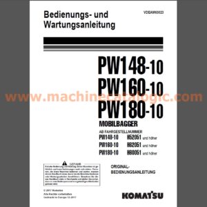 Komatsu PW148-10, PW160-10, PW180-10 MOBILEBAGGER Bedienungs- und Wartungsanleitung Deutsch
