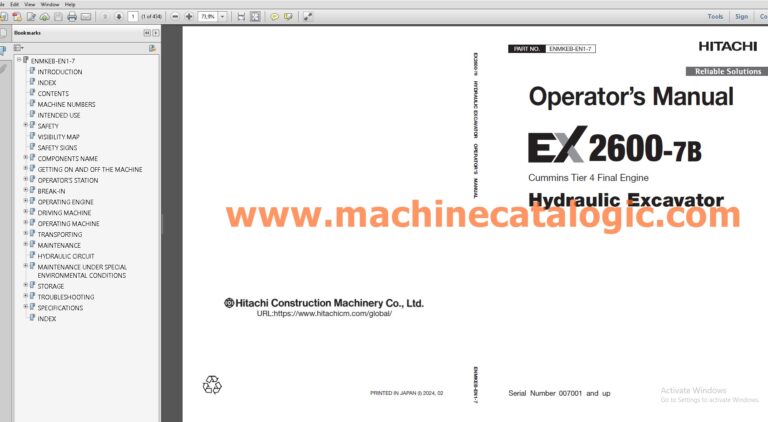 Hitachi Operator's Manual 07.2024