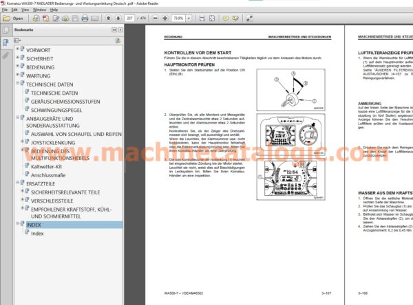 WA500-7 RADLADER Bedienungs- und Wartungsanleitung INDEX