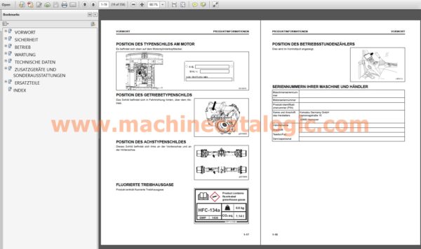 PW160-11E0 MOBILBAGGER Bedienungs- und Wartungsanleitung