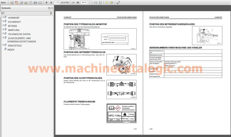 PW160-11E0 MOBILBAGGER Bedienungs- und Wartungsanleitung