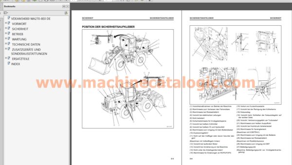 WA270-8E0 RADLADER Bedienungs- und Wartungsanleitung