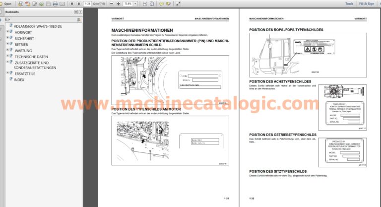 WA475-10E0 RADLADER Bedienungs- und Wartungsanleitung