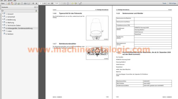 WA470-6 RADLADER Bedienungs-und Wartungsanleitung