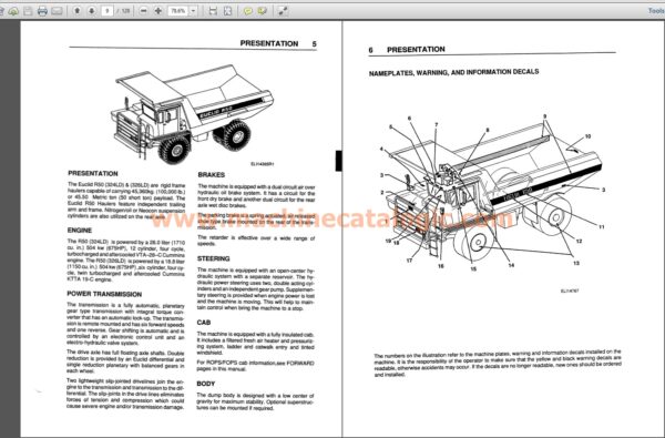 Euclid R50 324-326LD Operators Instruction Manual Index