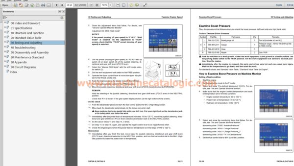 Komatsu D475A-8, D475Ai-8 Bulldozer Shop Manual Index