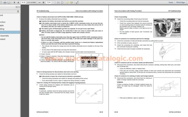 Komatsu D475A-8, D475Ai-8 Bulldozer Shop Manual Index