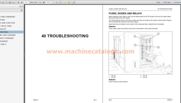 Komatsu PC78US-11 Hydraulic Excavator Shop Manual Index