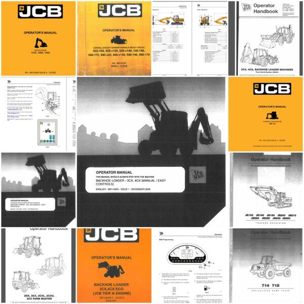 JCB Operator's Handbook and Maintenance Manual Model List