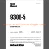 Komatsu 930E-5 DUMP TRUCK Shop Manual (CEBM039401)