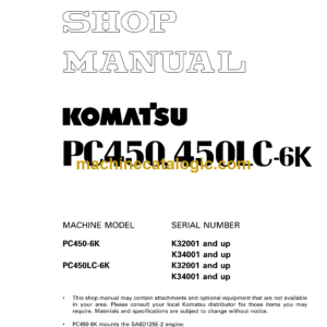 Komatsu PC300LL-7L Galeo Hydraulic Excavator Shop Manual (CEBM012100)