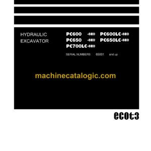 Komatsu PC600-8E0 PC600LC-8E0 PC650-8E0 PC650LC-8E0 PC700LC-8E0 Hydraulic Excavator Field Assembly Manual (GEN00101-05)