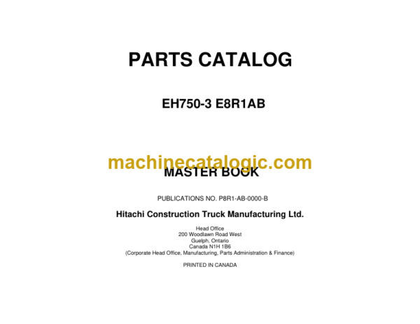 Hitachi EH750-3 8R1 Parts Catalog